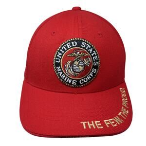 United States Marine Corps Baseball Cap Red One Size Adjustable Rapid Dominance